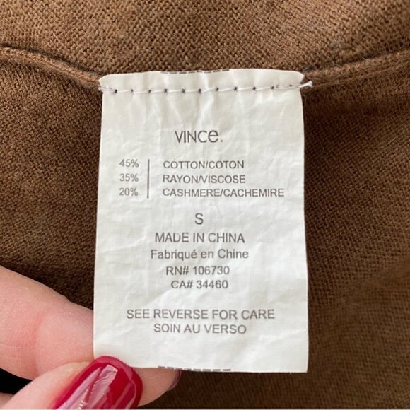 Vince cardigan, dolman sleeves 3/4 length, in a cotton & cashmere blend knit - Picture 14 of 14